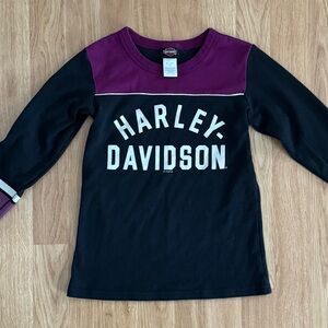 EUC Harley-Davidson Girl’s Long Sleeve Tee - Black and Purple - Size 7/8